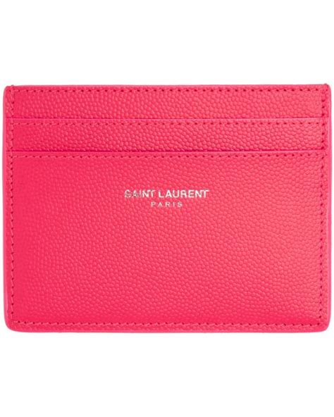 saint laurent card holder pink